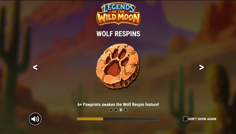 Legends of the Wild Moon - huvudskärm med hjul